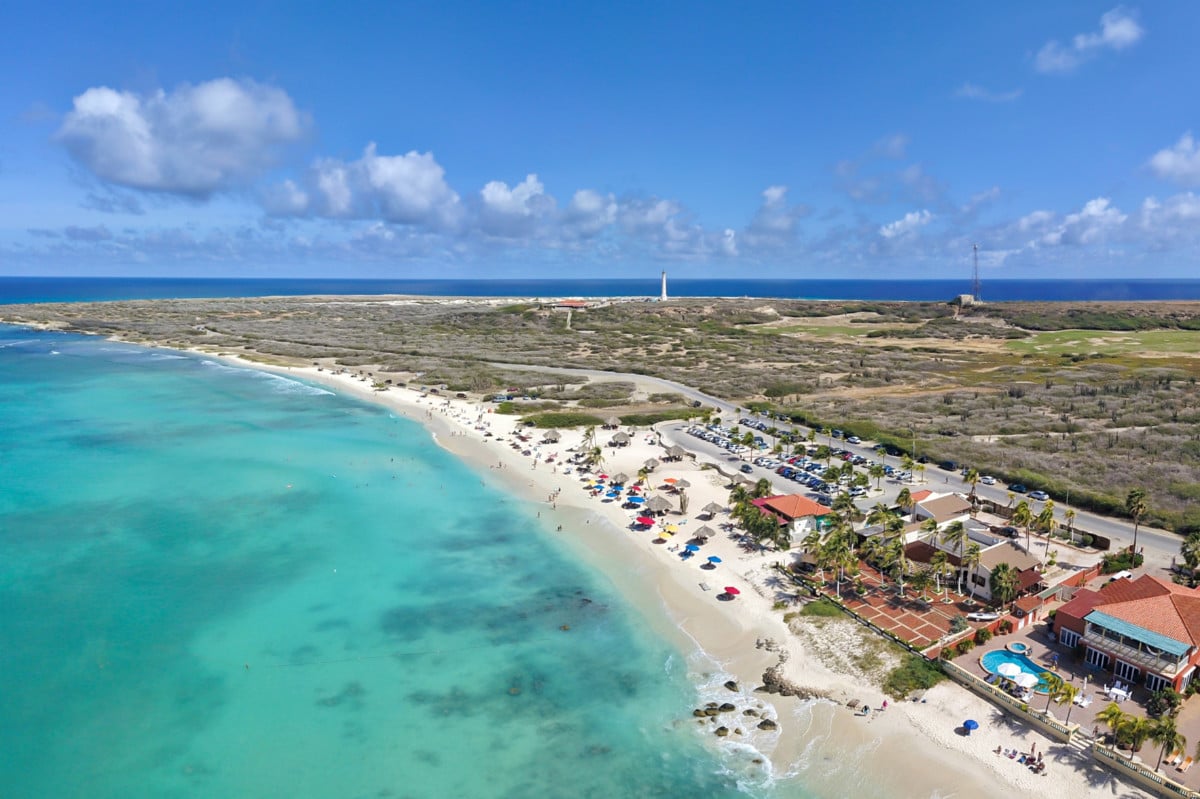 View of Arashi beach in Aruba