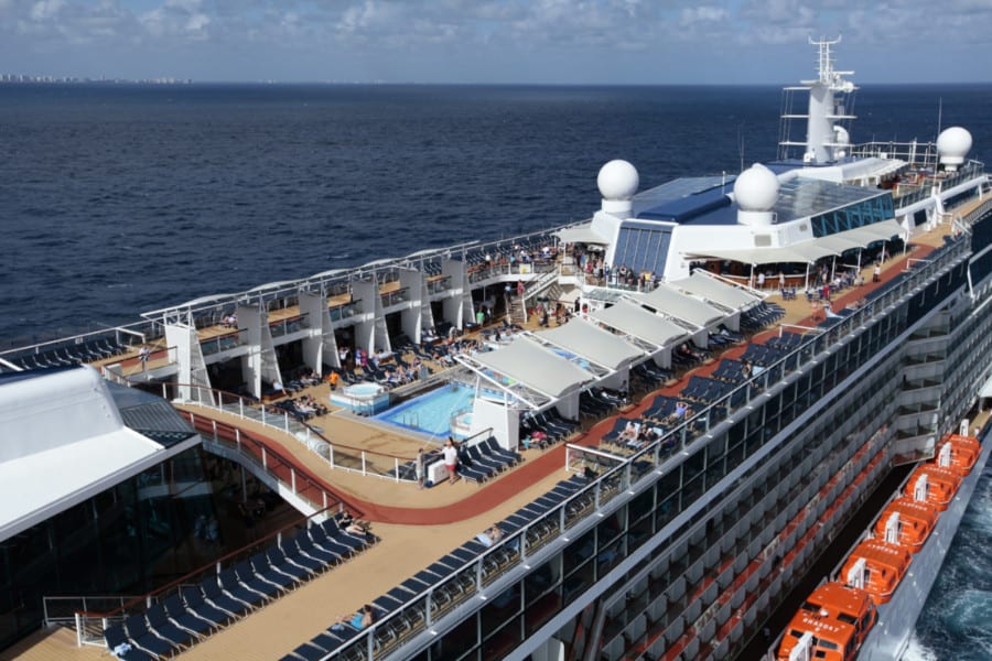 Open deck view of the Celebrity Cruises ship