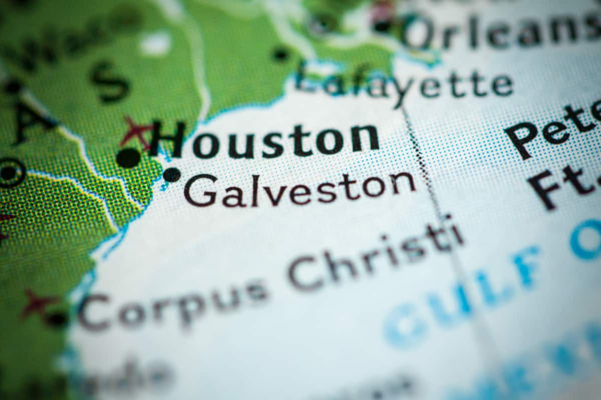Houston to Galveston Map