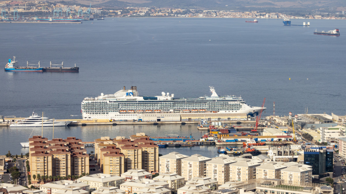 Cruise Ship Docked in Gibraltar
